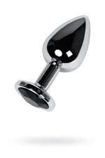 Plug anal metalic TOYFA argintiu cu cristal negru