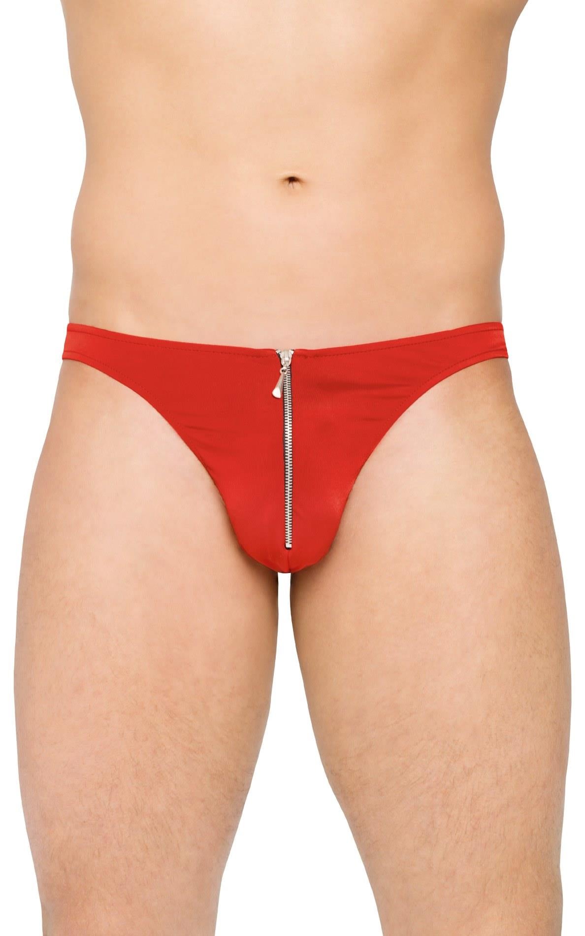 Tanga bărbătească SoftLine 4501 cu fermoar, roșu XL