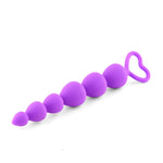Mărgele anale HeavyFun din silicon violet cu inimă 17 cm