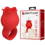 Inel vibrant JAE Pretty Love din silicon roz cu 10 moduri