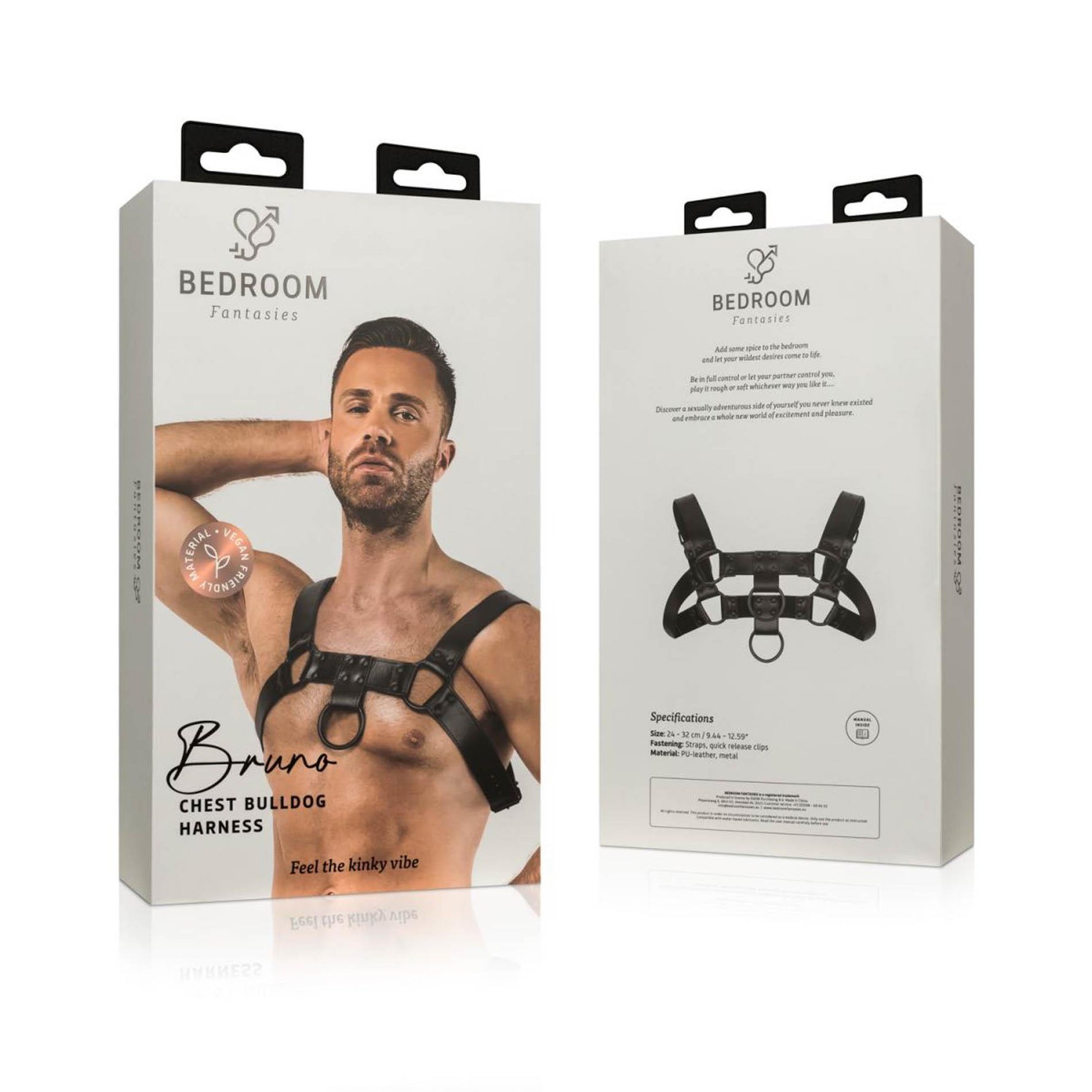 Ham de bondage reglabil Bruno, negru, pentru dormitor, fantezii