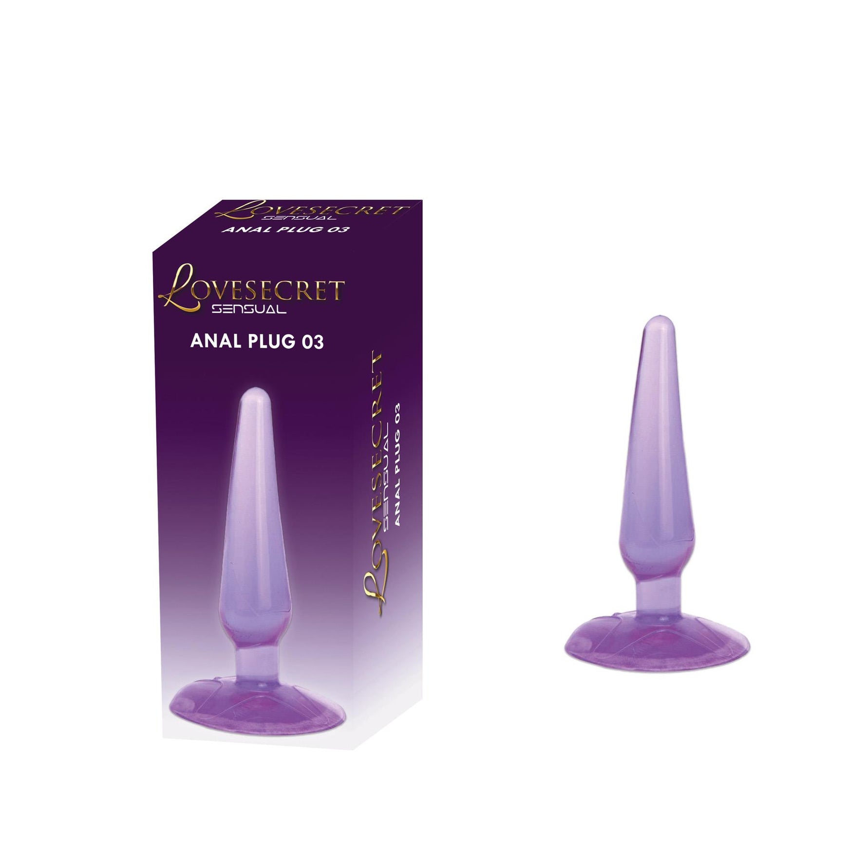 Plug anal Lovesecret cu ventuză, violet, 11 cm