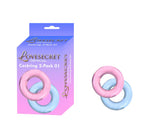 Inele pentru penis Lovesecret, set de 2, roz, albastru, 3,5 cm