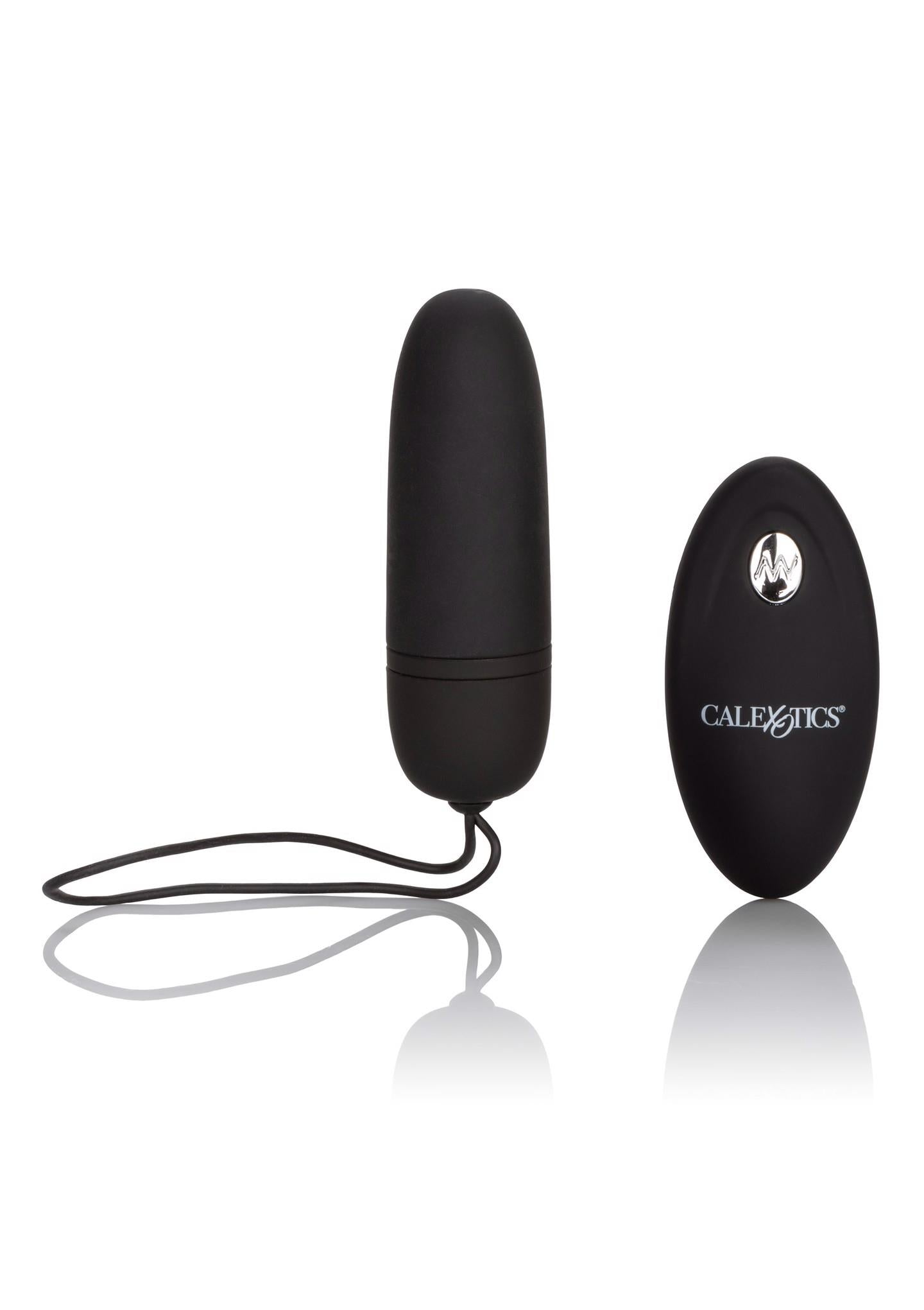 Ou vibrant din silicon Calexotics cu telecomandă, negru, 9 cm