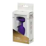 Plug anal din silicon Star Collection violet cu piatră L 10 cm