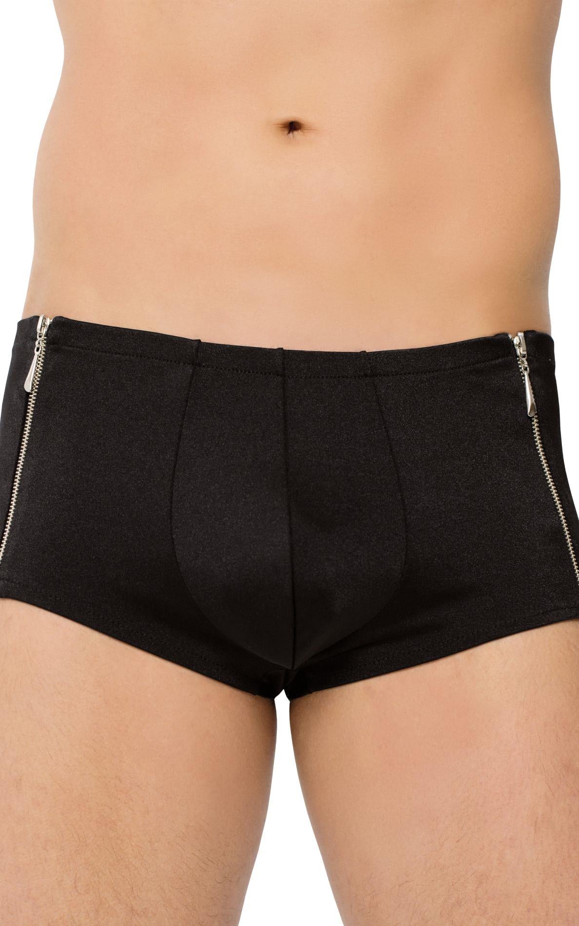 Pantaloni scurți din lycra SoftLine 4500 cu fermoare, negri, mărimea M