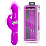 Vibrator Pretty Love iepuraș din silicon violet cu 7 funcții