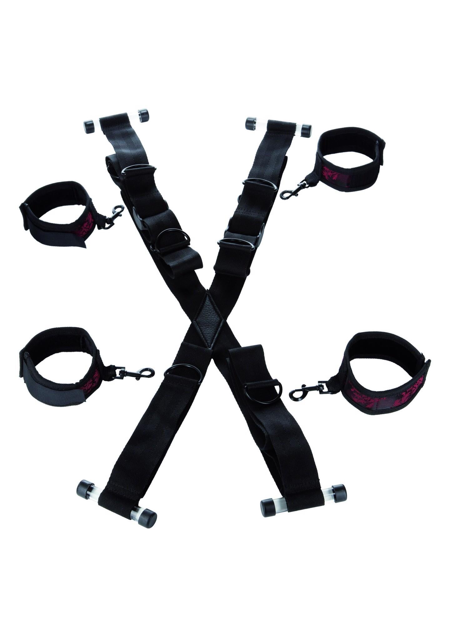 Sistem de cătușe pentru ușă Scandal Calexotics, negru, 37 cm