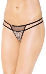 Tanga erotică cu imprimeu de leopard SoftLine M/L