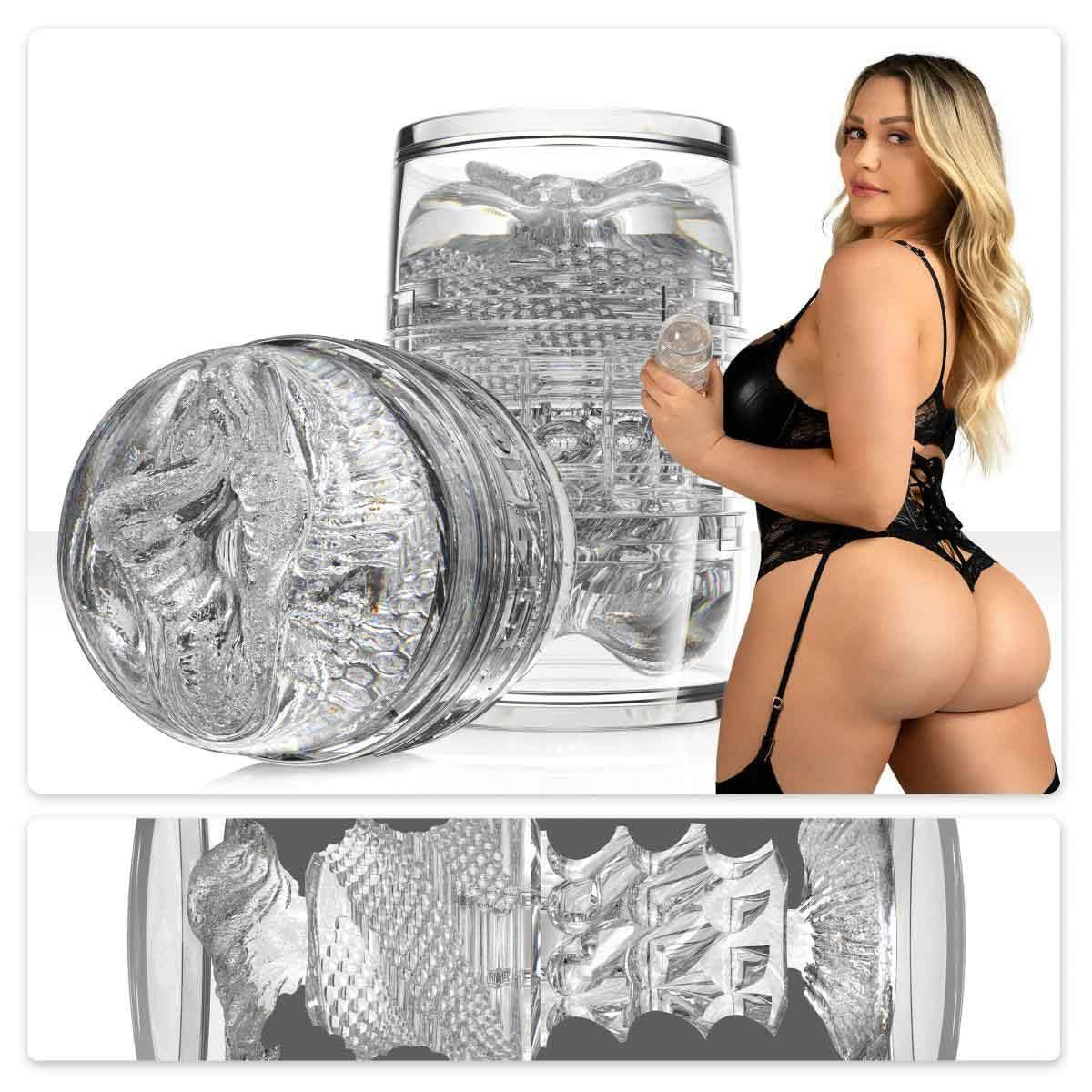 Masturbator transparent 2 în 1 Fleshlight Quickshot Mia Malkova 11 cm