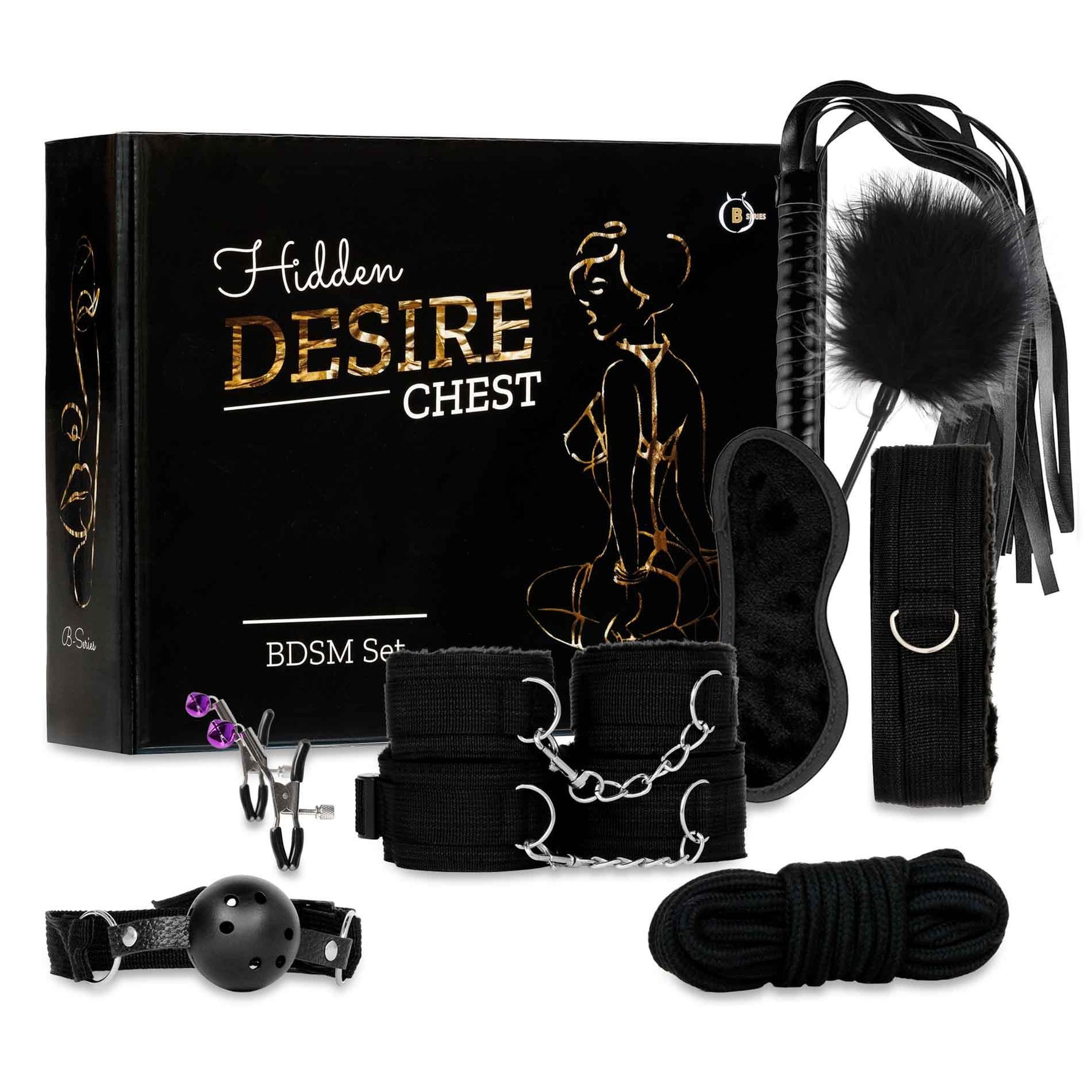 Set BDSM Fetish Seria B cu 10 piese, negru