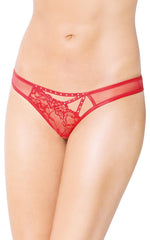 SoftLine Collection 2441 tanga din dantelă și tul roșu S/M