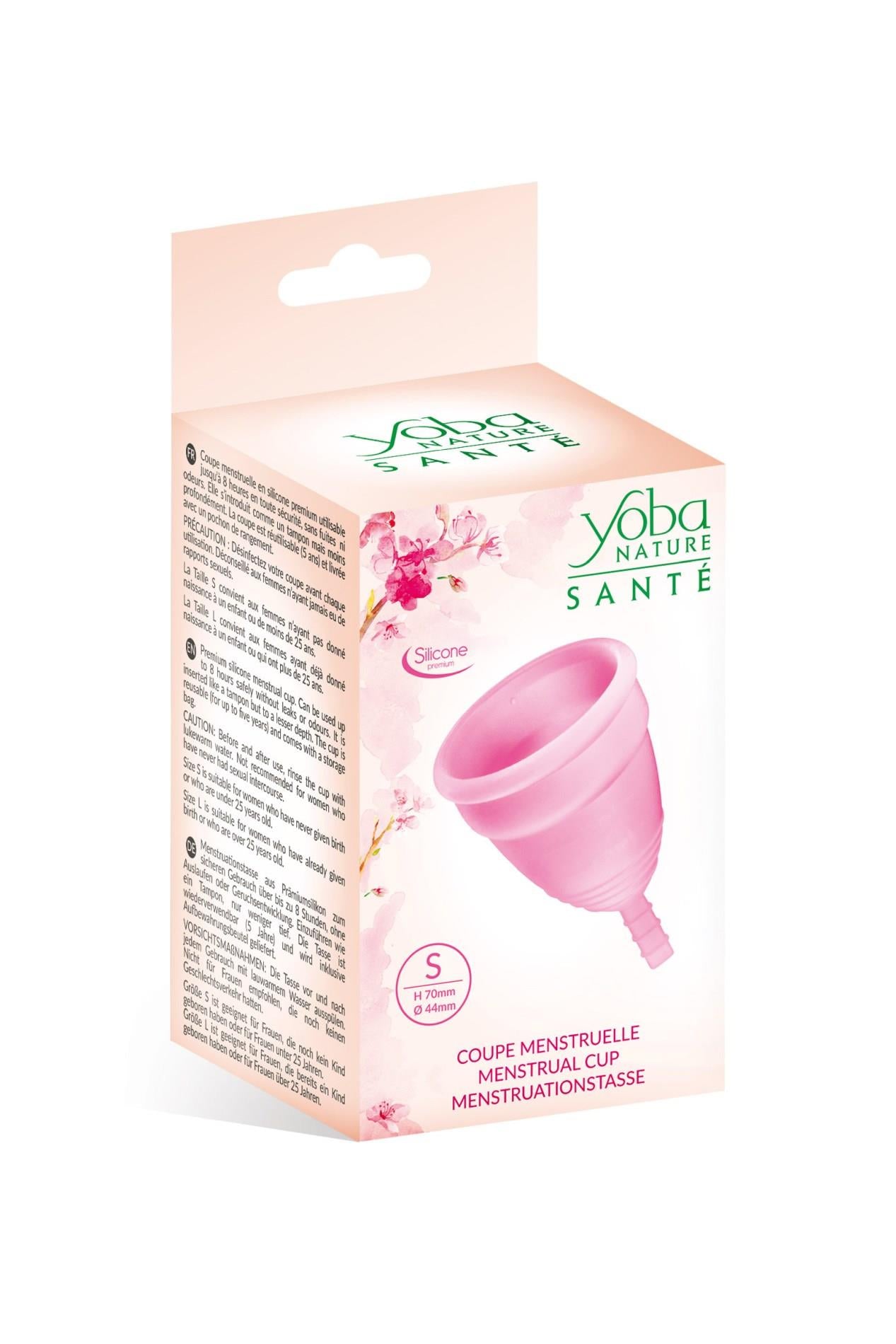 Cupă menstruală Yoba din silicon, roz, S