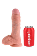 Dildo realist King Cock 20 cm cu testicule Pipedream light