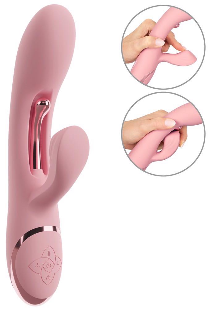 Vibrator USB Beau Coeur Avenor G Spot din silicon, cu formă de iepuraș, 23 cm
