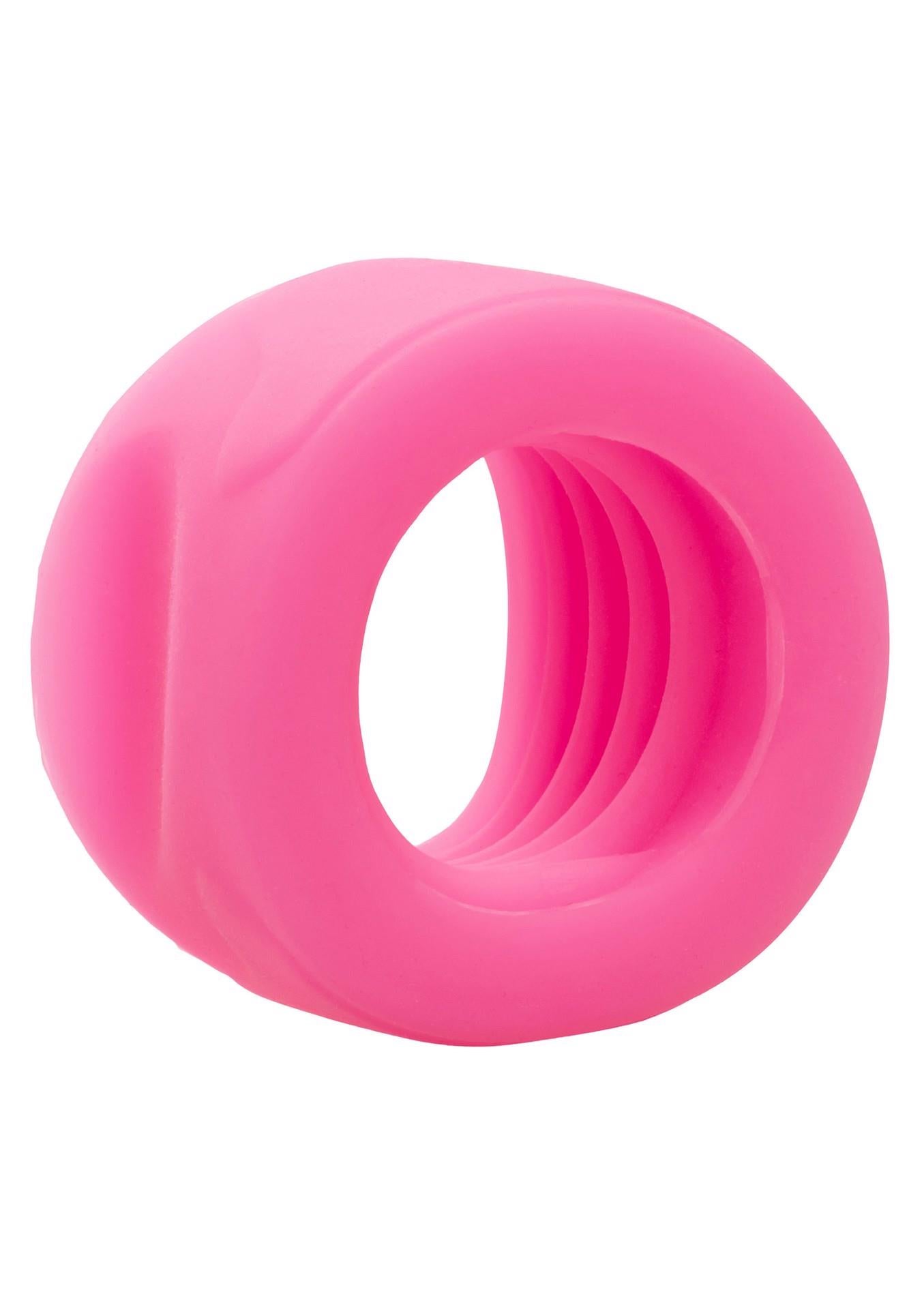 Inel pentru penis din silicon Calexotics Slop Top Filthy Luv, roz