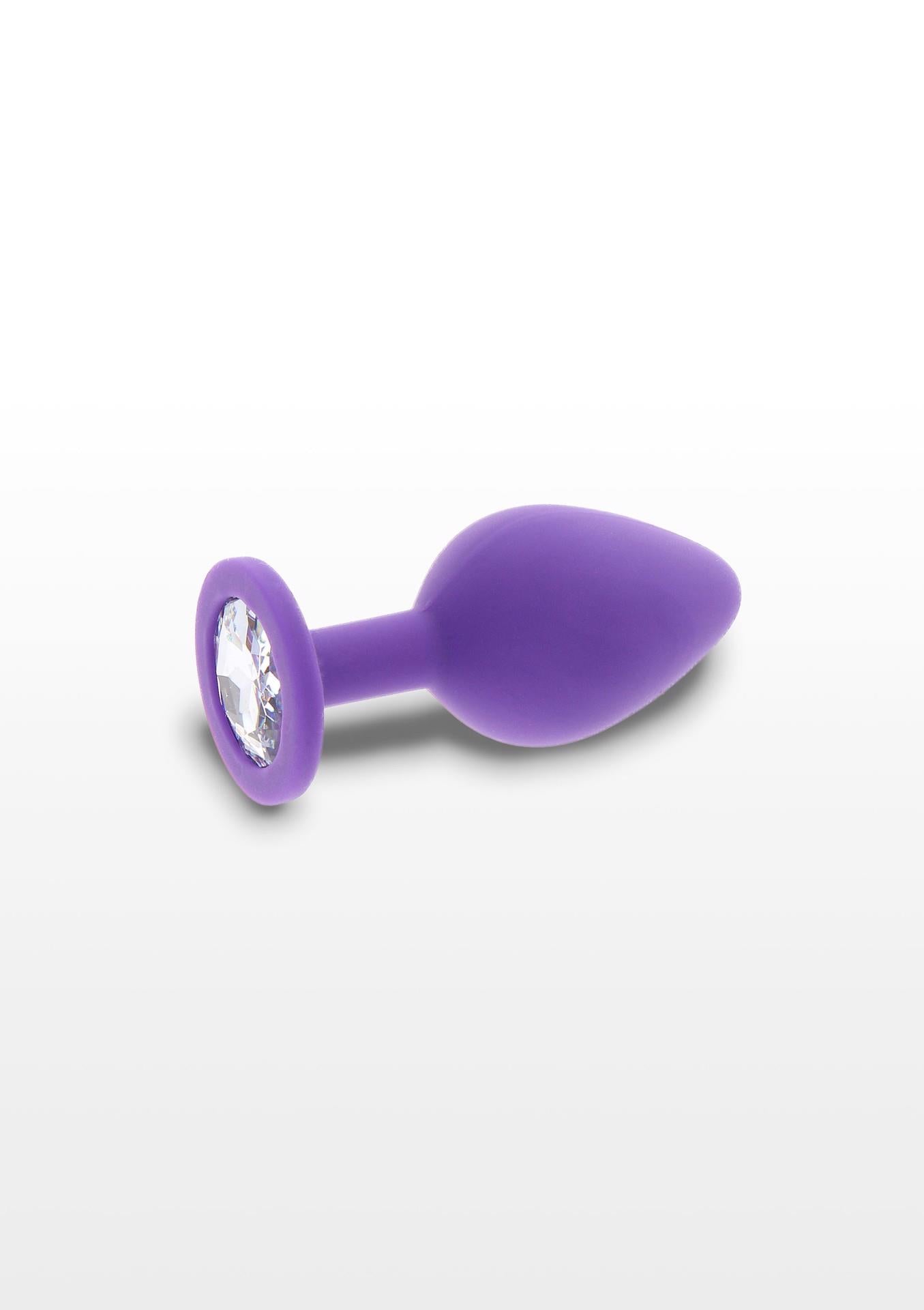 Plug anal Diamond Booty Jewel violet cu cristal 8 cm