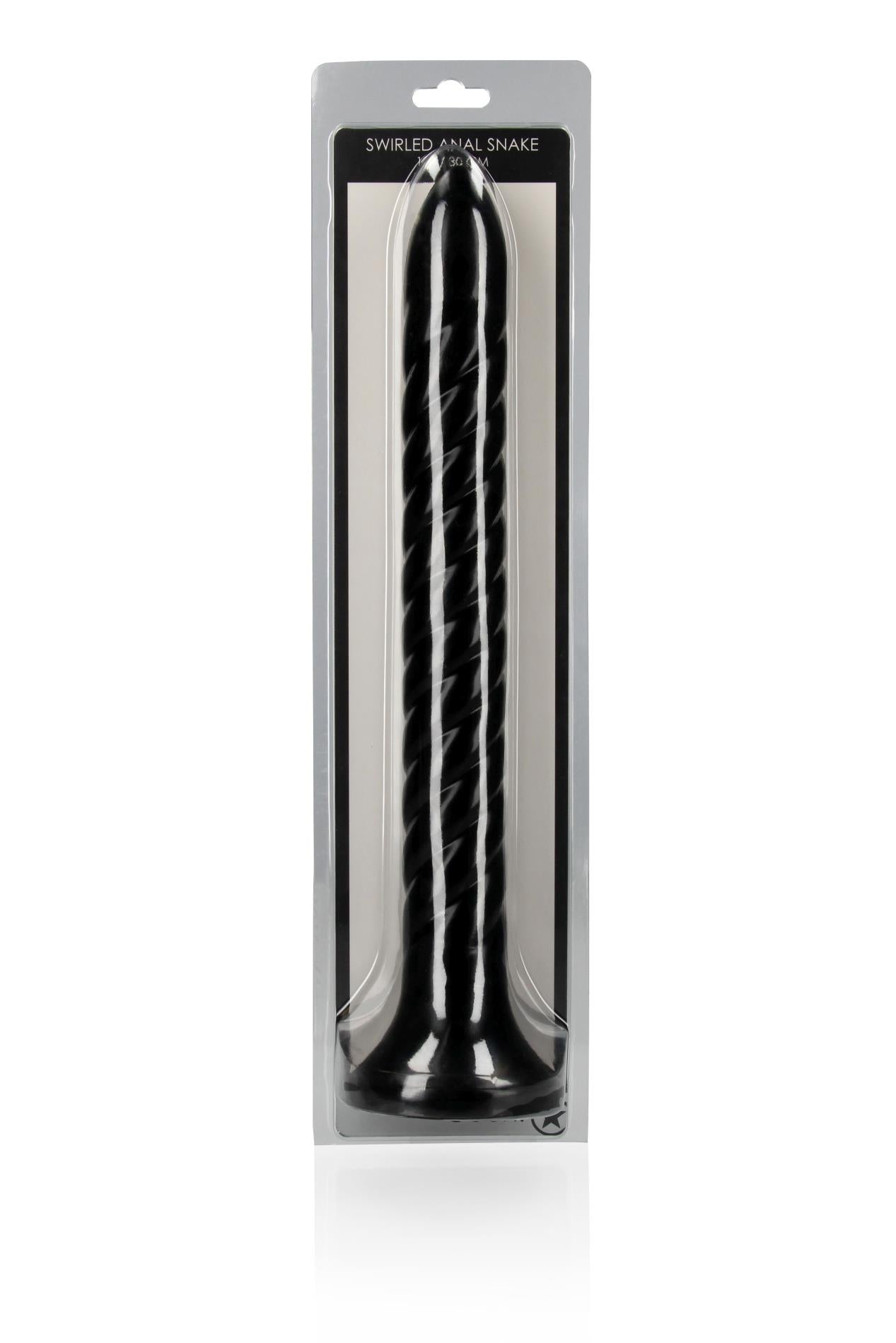 Au! Șarpe anal spiralat 30 cm Negru