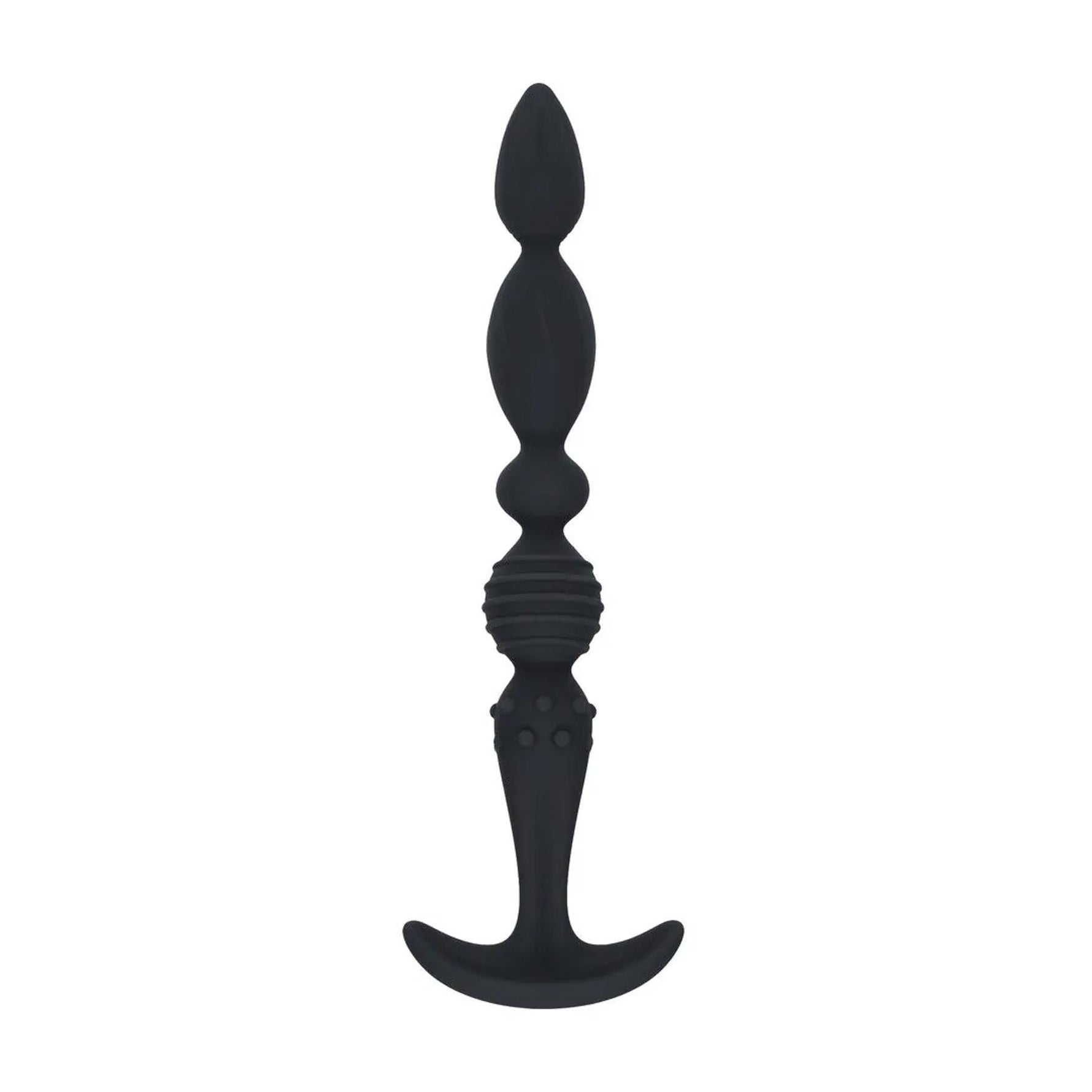 Sondă anală Levelz Multi-Texture din silicon, neagră, 26 cm