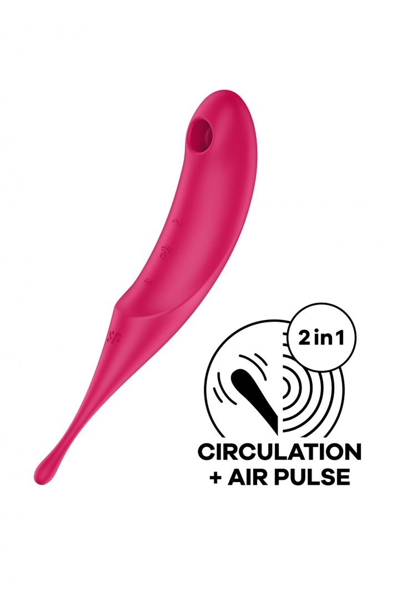 Stimulator clitoridian USB Satisfyer Twirling Pro Roșu
