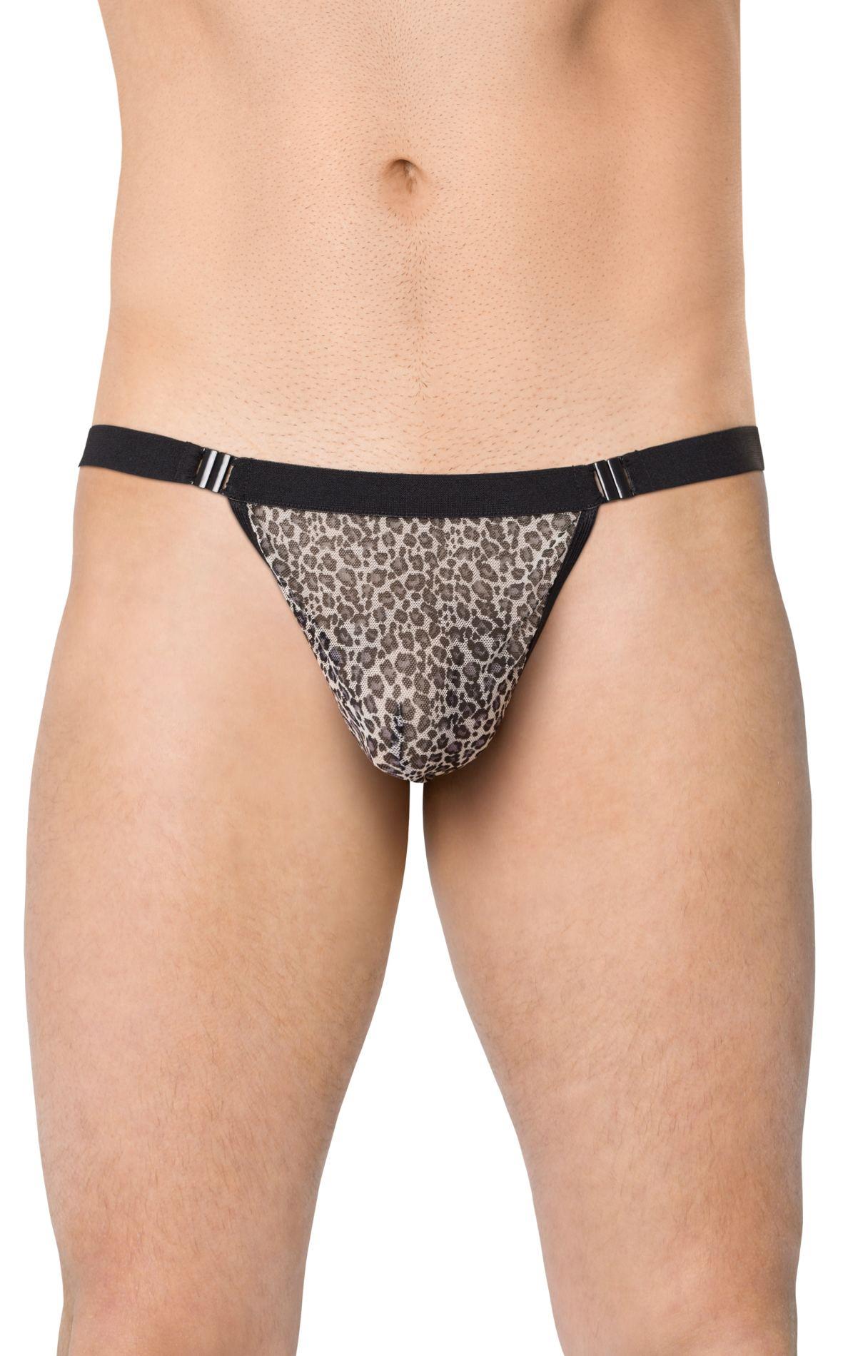 SoftLine 4528 tanga bărbătesc gri panther, croială înaltă, mărime unică