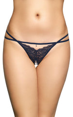 SoftLine Collection 2496 tanga din dantelă albastru S/M