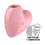 Stimulator Clitoridian Satisfyer Cutie Heart, Silicon Roșu Aprins, USB