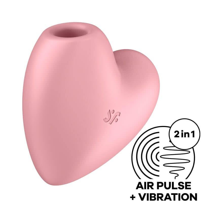 Stimulator Clitoridian Satisfyer Cutie Heart, Silicon Roșu Aprins, USB