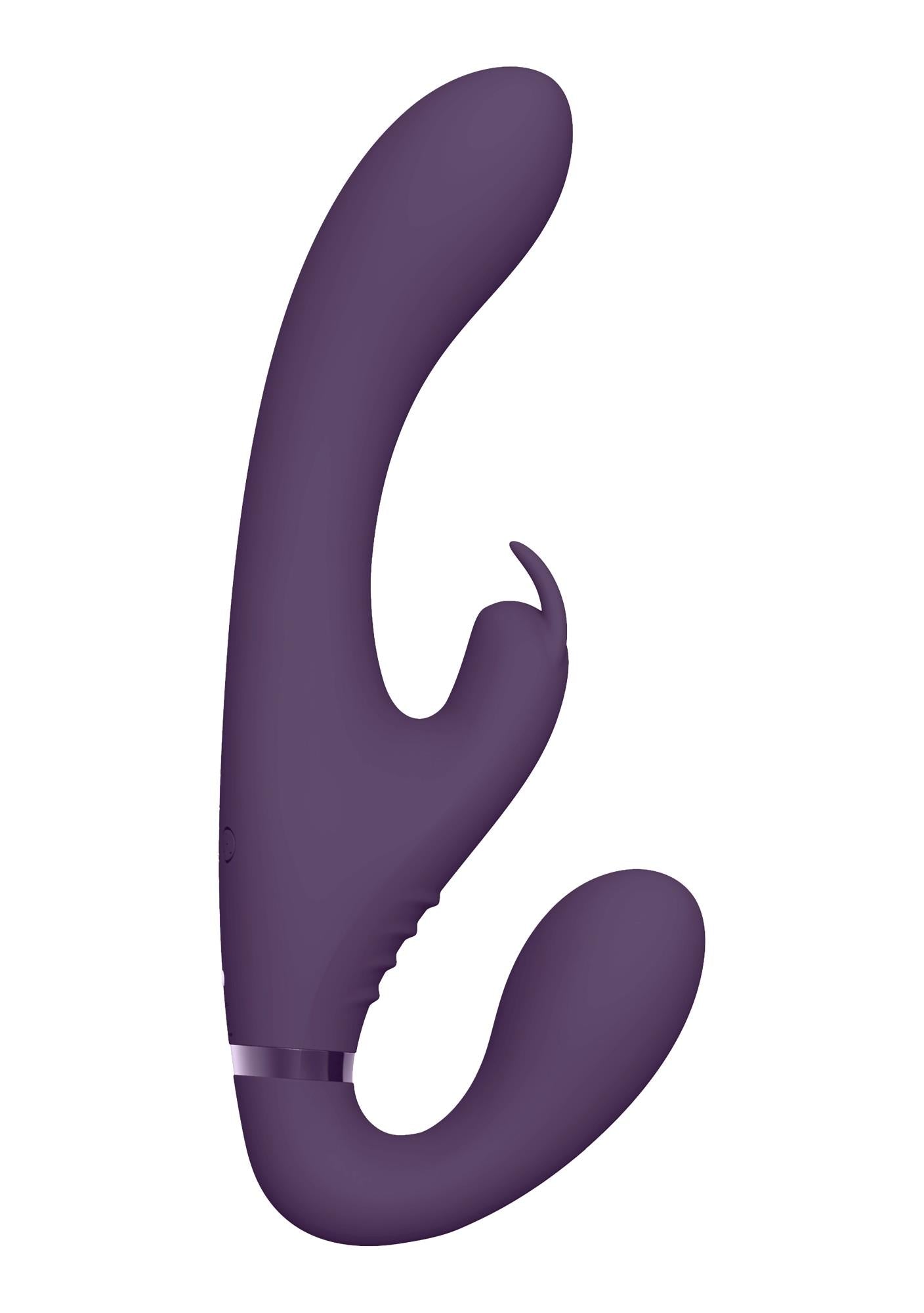Vive Suki Strapon Vibrator cu USB din Silicon Mov