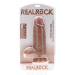 Dildo realist RealRock gros cu scrot 23 cm culoarea pielii