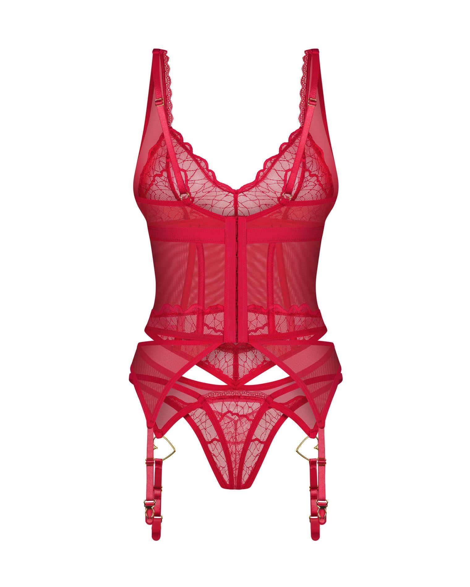 Set de dantelă Obsessive Cupide Desir roșu L/XL