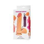 Dildo realist cu ventuză vibrantă Alive Bruno Motor, culoarea pielii, 22 cm