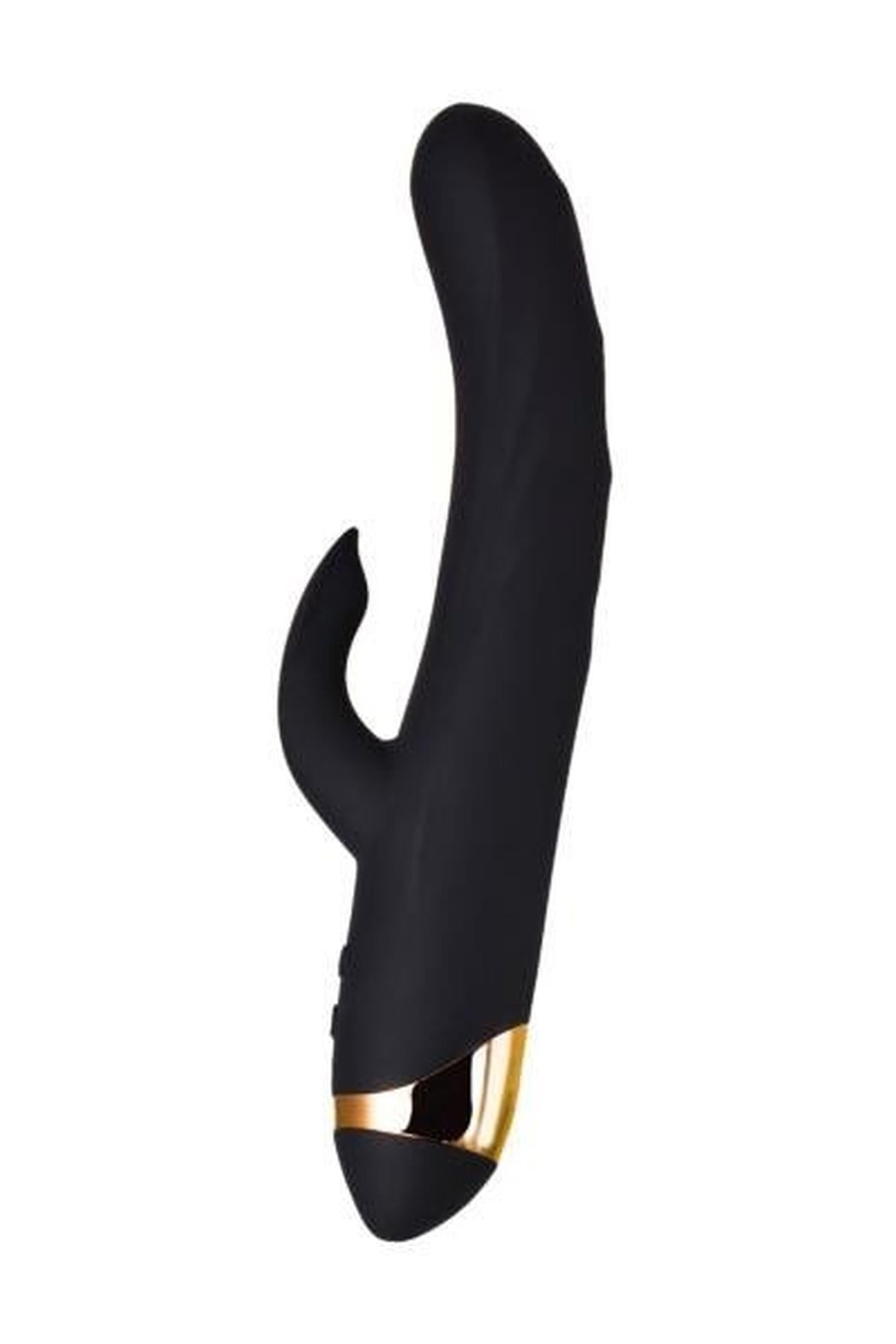 Vibrator WANAME D Splash Thunder din silicon, model iepuraș, negru