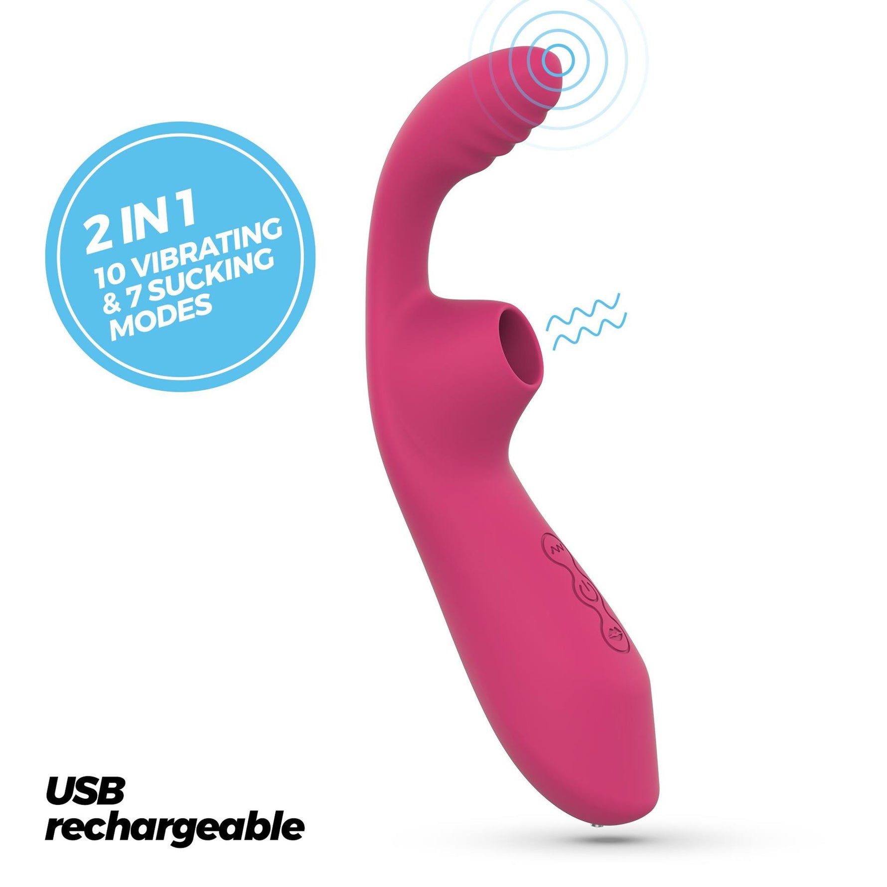 Vibrator Crushious Cyrano din silicon cu aspirație USB pentru punctul G, 18 cm
