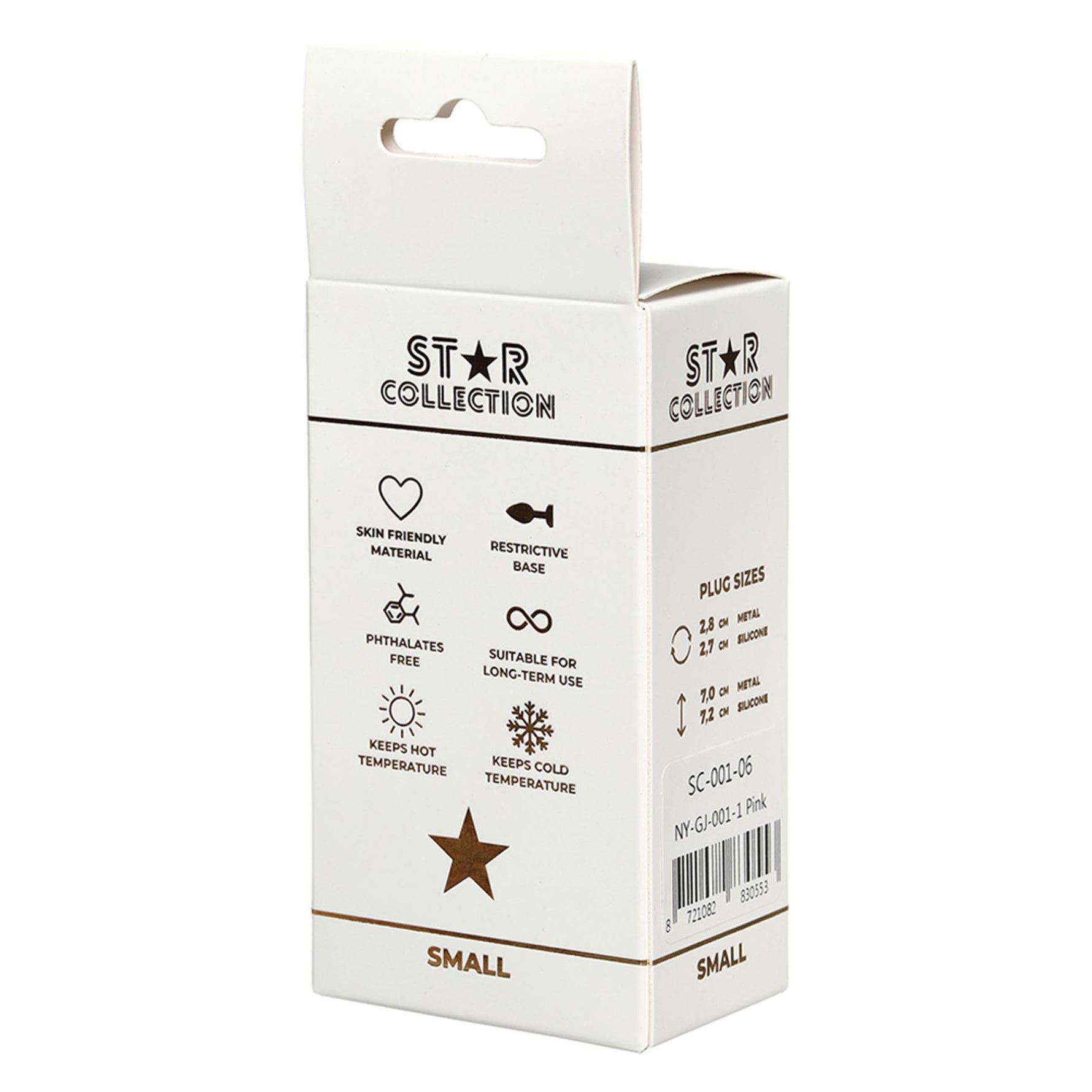 Dop anal din silicon Star Collection S roz cu cristal