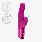 Vibrator Wicked Angel Bunny din silicon roz 9,5 cm Fun Factory