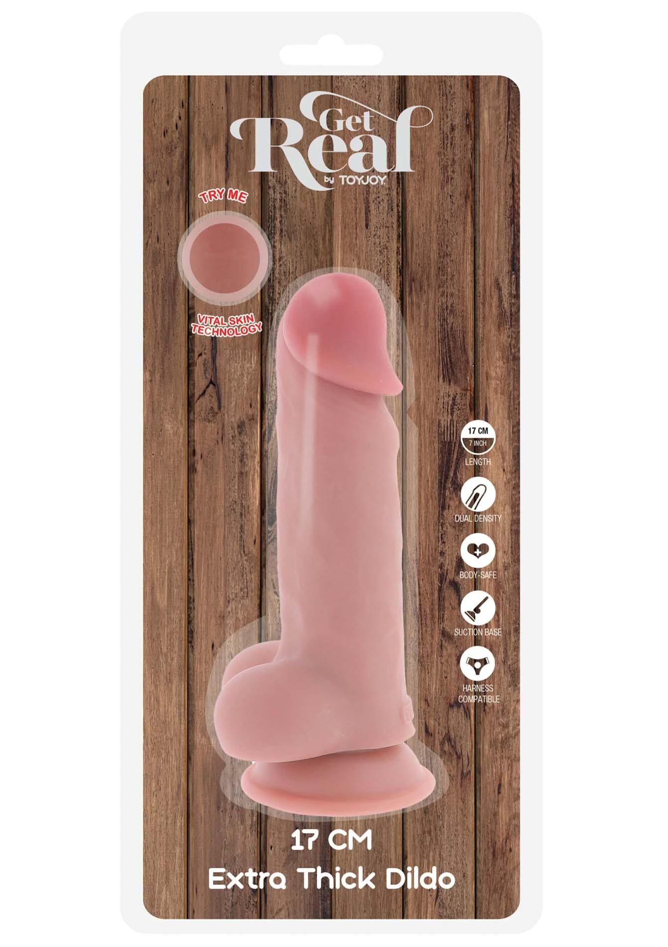 Dildo realist gros cu densitate dublă ToyJoy TPE 17 cm