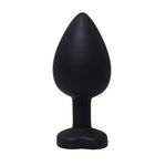 Plug anal Fantasy din silicon negru cu inimă și diamant 8 cm