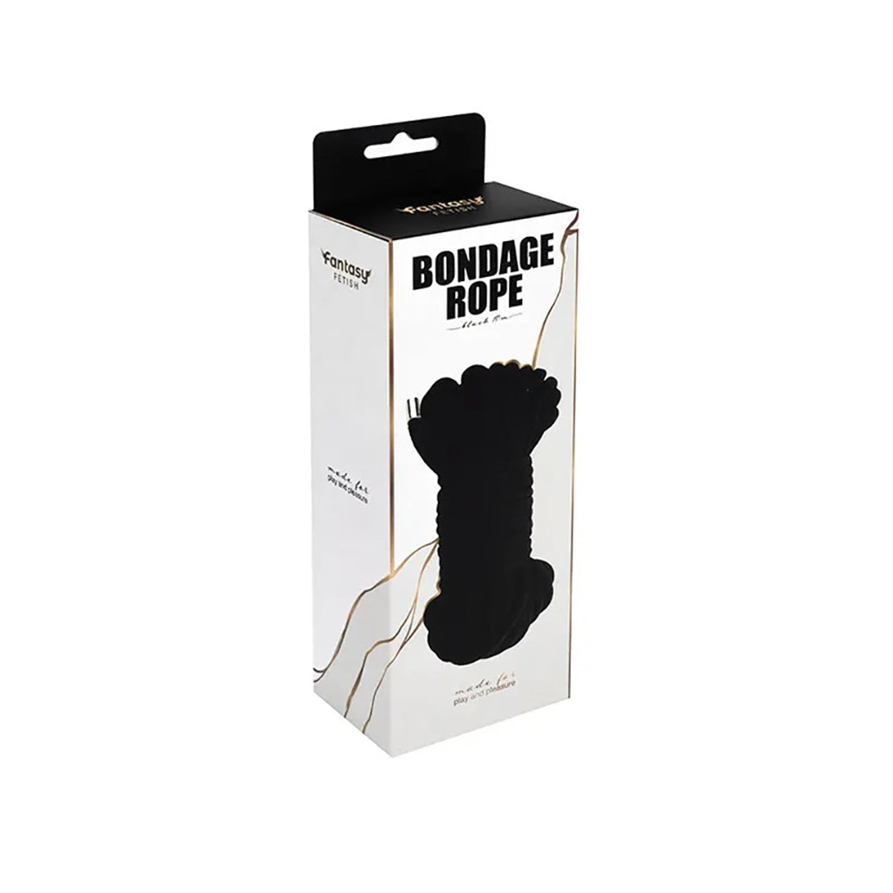 Frânghie de bondage din bumbac fantezie, neagră, 10 m