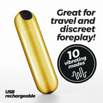 Mini vibrator Crushious iMoan Gold cu 10 moduri