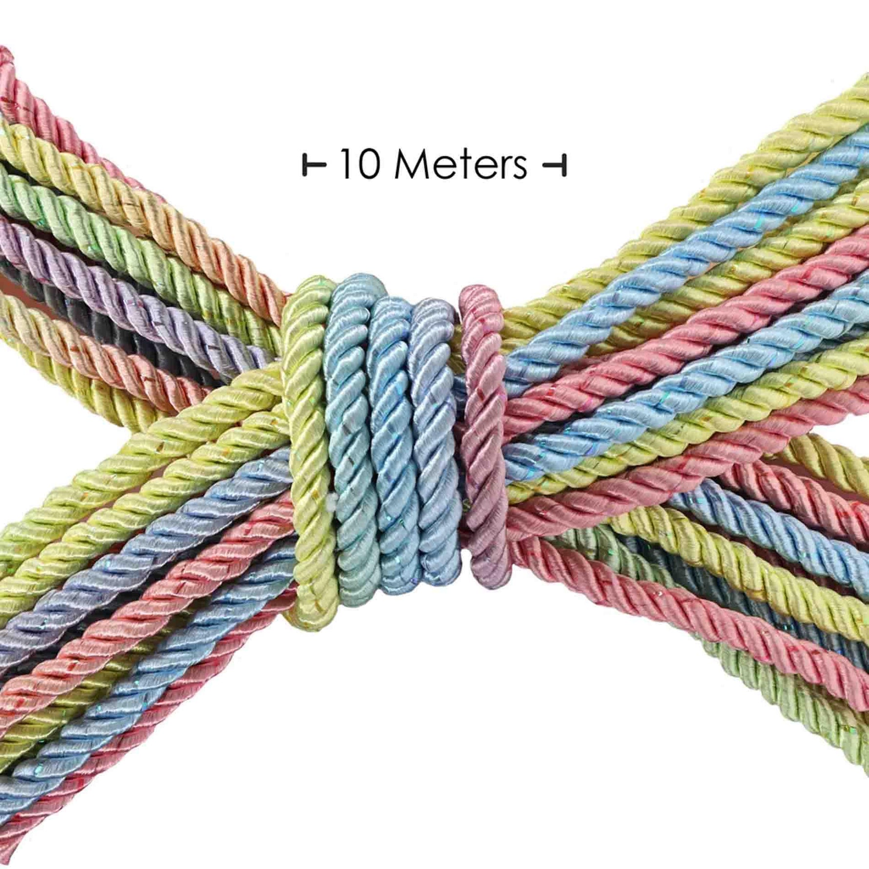 Frânghie de bondage din poliester Smooth Ouch 10m Pastel Multicolor