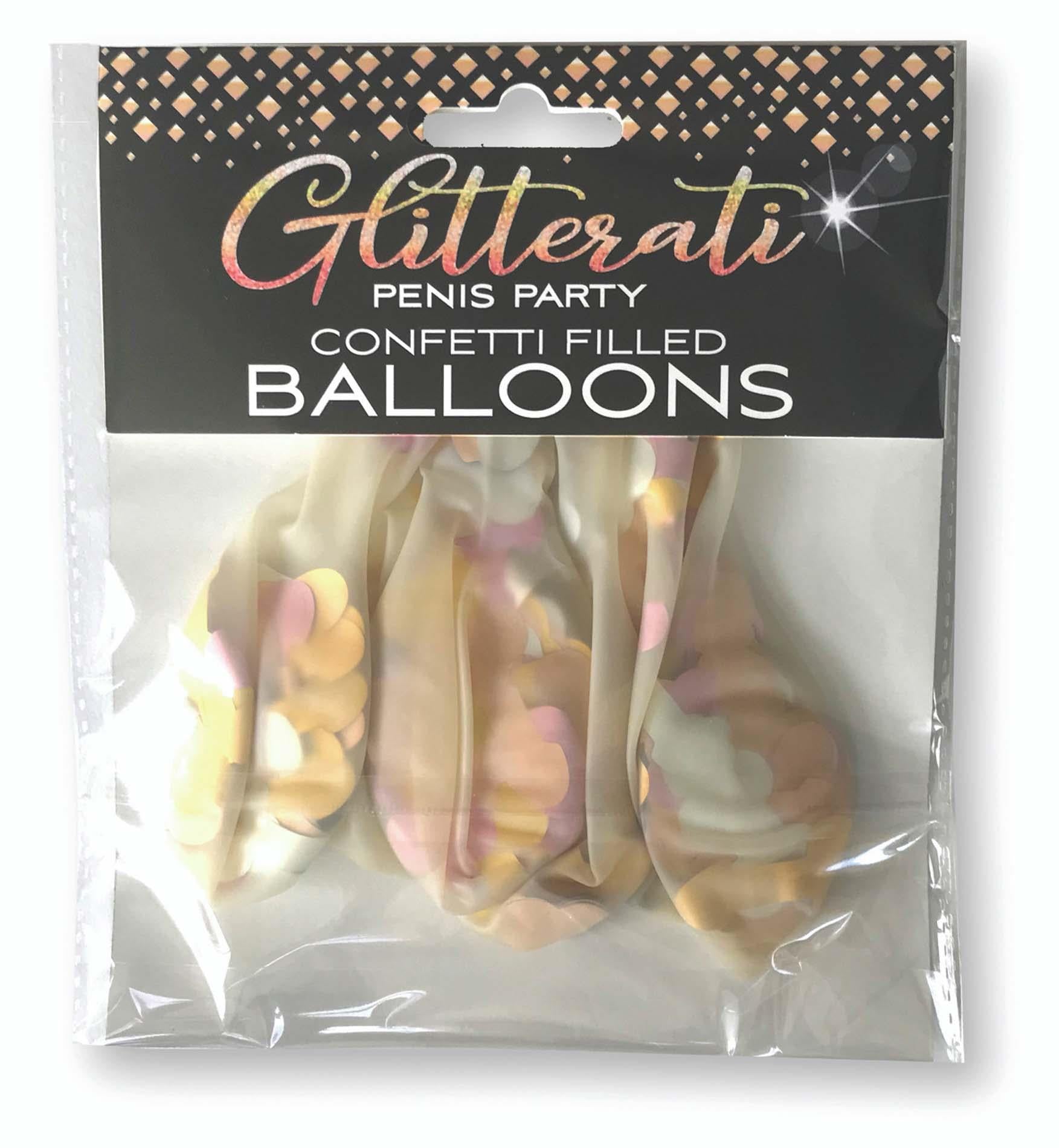 Baloane Glitterati cu Confetti Penis, Set 5