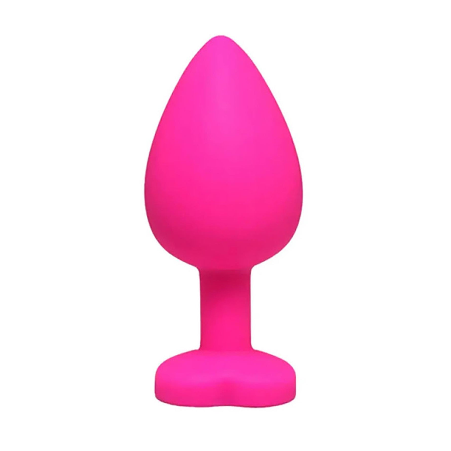 Plug anal roz în formă de inimă, mare, cu cristale albe Fantasy, 9 cm