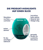 Masturbator Satisfyer Egg EGGCITED Hidroactiv Verde Închis Alb