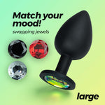 Plug anal mare Crushious Camileo cu 4 cristale interschimbabile 9,5 cm