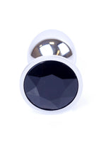 Bijuterii anale din argint cu cristal negru HeavyFun 7 cm
