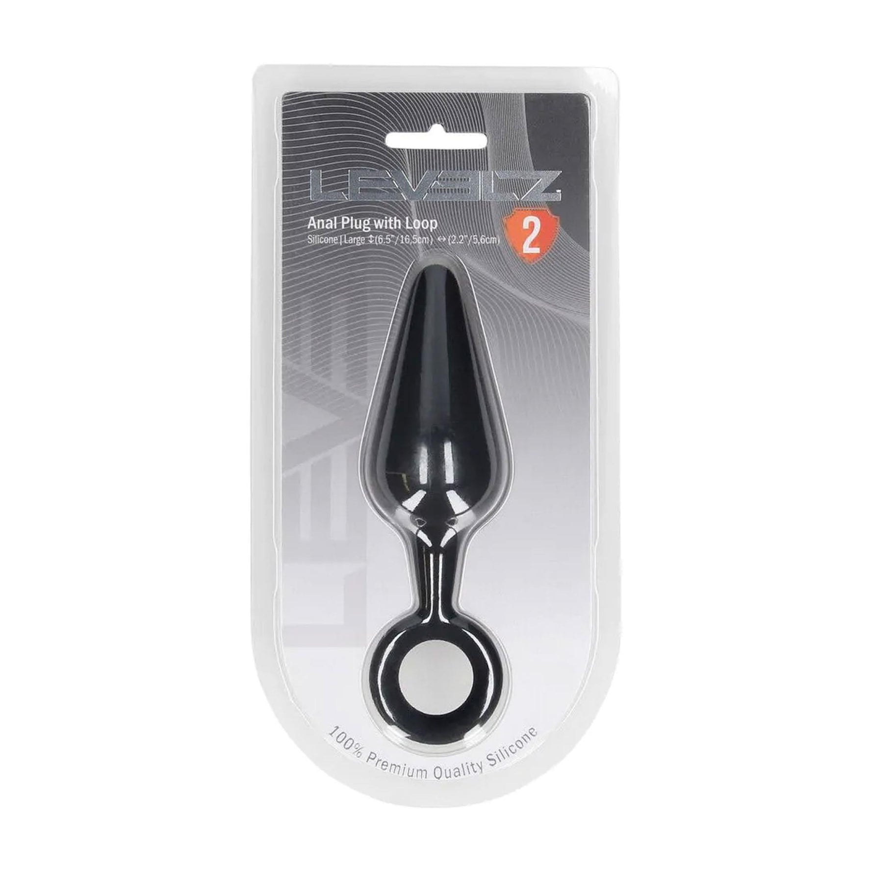 Dop anal din silicon cu buclă Levelz L negru 14 cm