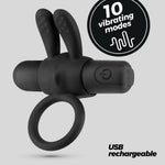 Inel vibrant pentru penis Crushious Wonka din silicon USB 7,8 cm