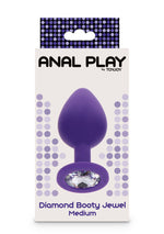 Plug anal Diamond Booty Jewel violet cu cristal 8 cm