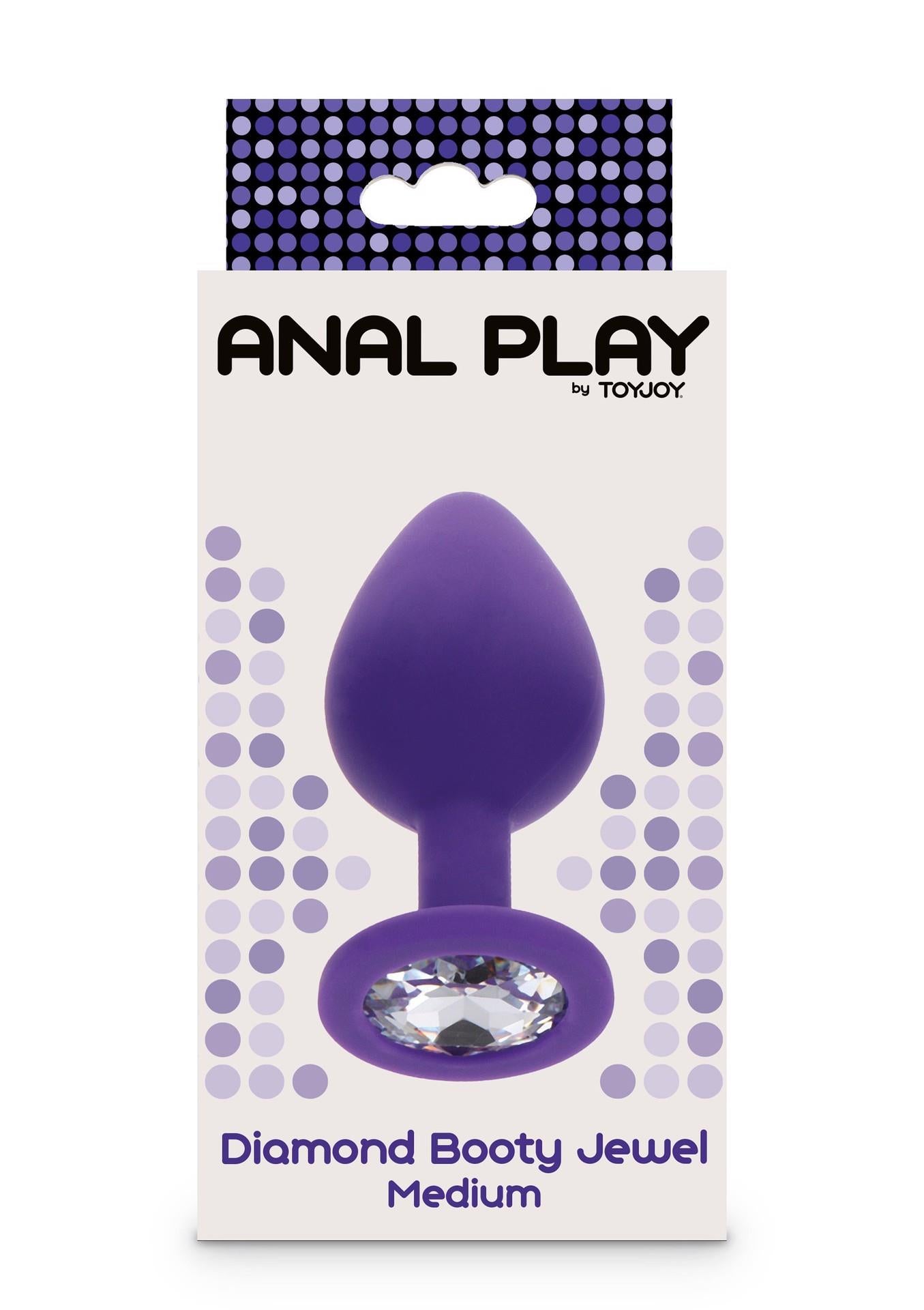 Plug anal Diamond Booty Jewel violet cu cristal 8 cm